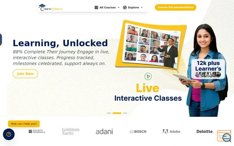 Screenshot of Course Connect