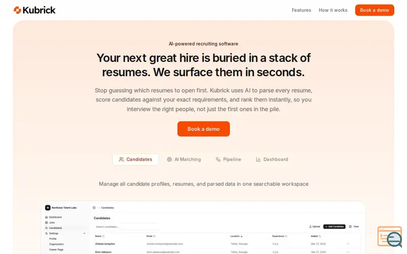 Screenshot of Kubrick HR