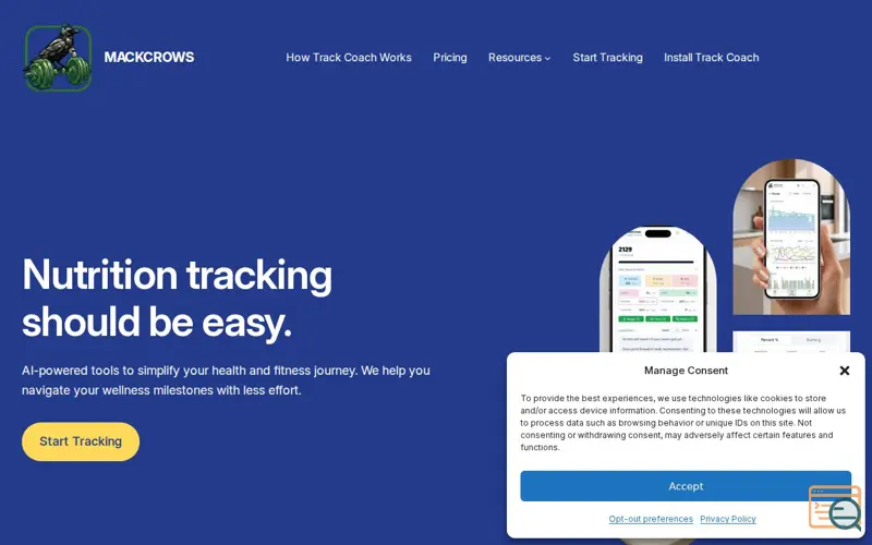 Screenshot of MackCrows Track Coach