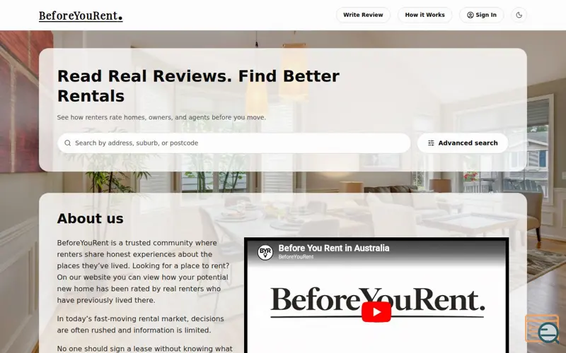 Screenshot of BeforeYouRent