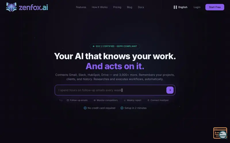 Screenshot of Zenfox.ai