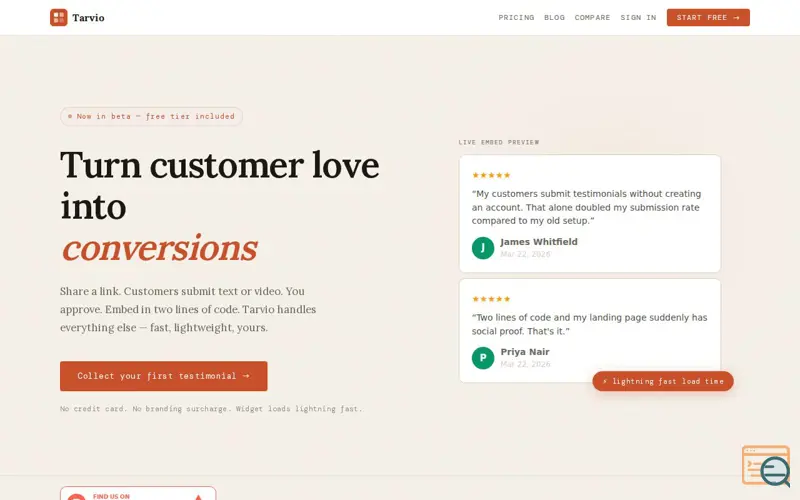 Screenshot of Tarvio