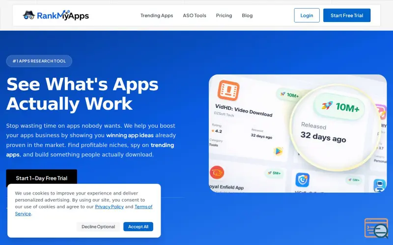 Screenshot of Rank My Apps