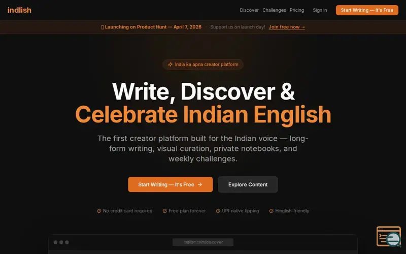 Screenshot of indlish