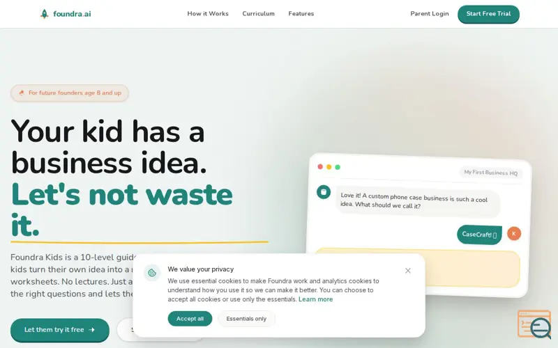 Screenshot of Foundra Kids 