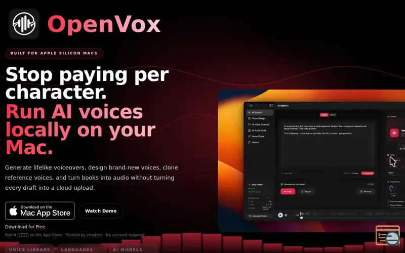 Screenshot of Openvox - Local Voice AI
