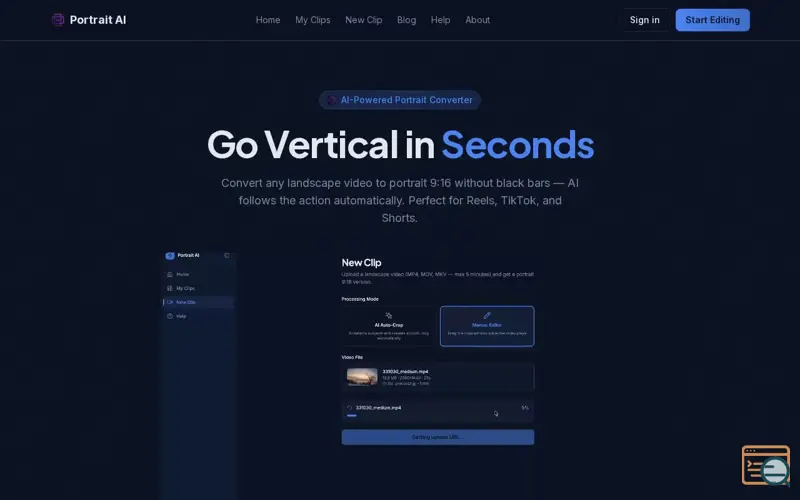 Screenshot of Portrait AI