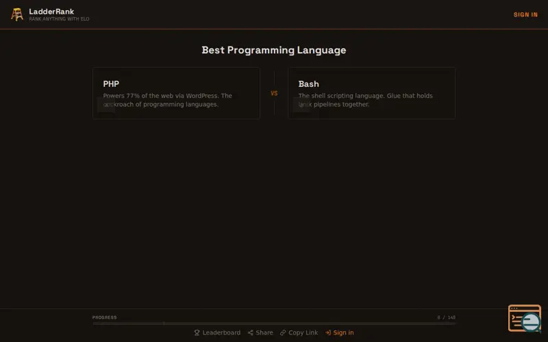 Screenshot of Ladderrank