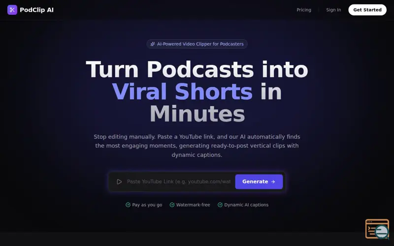 Screenshot of PodClip AI