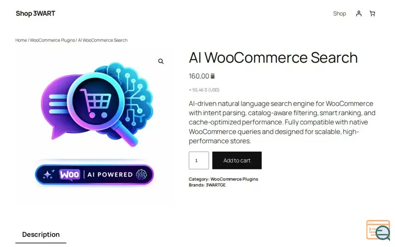 Screenshot of AI WooCommerce Search