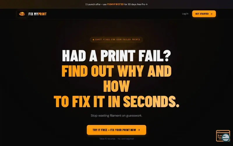 Screenshot of FixMyPrint