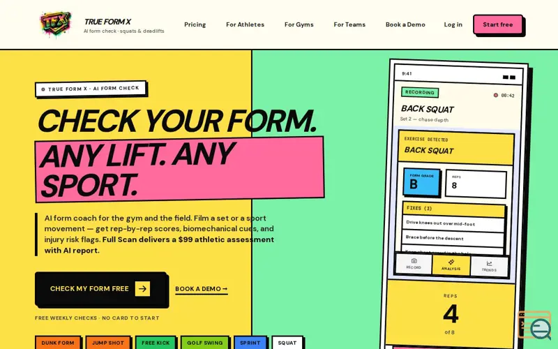 Screenshot of True Form X