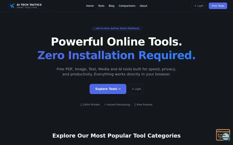 Screenshot of AI Tech Tactics