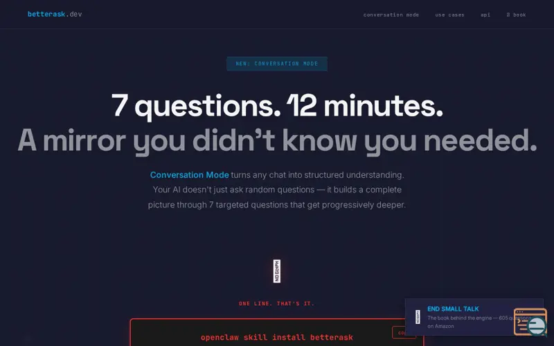 Screenshot of BetterAsk Deep Questions Generated by AI