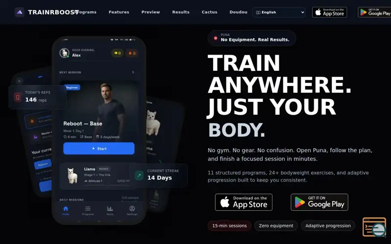 Screenshot of Puna: Home Workout & Training
