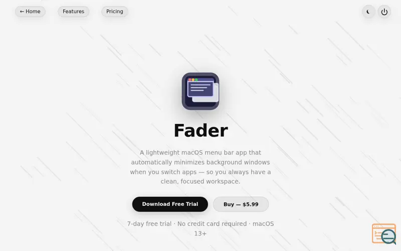 Screenshot of Fader