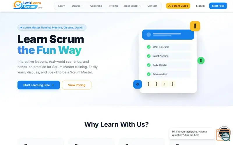 Screenshot of Let's Learn Scrum