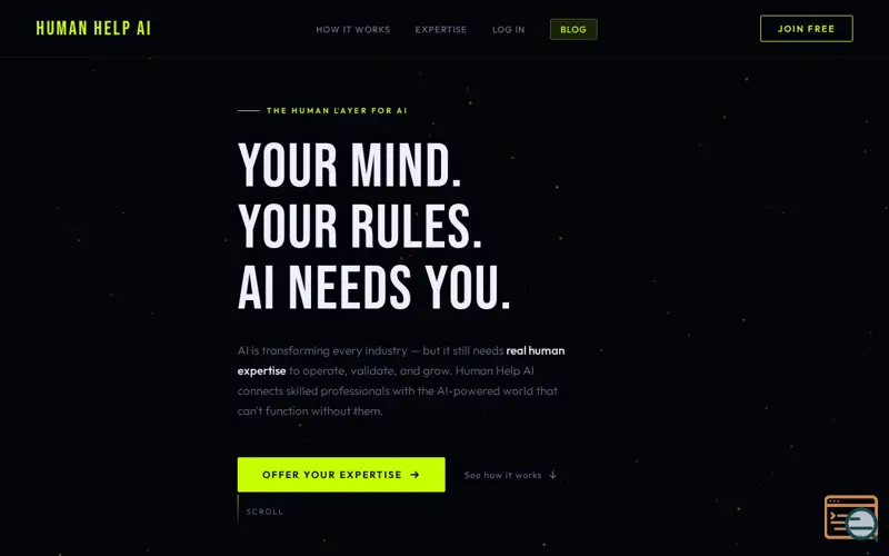 Screenshot of Human Help AI