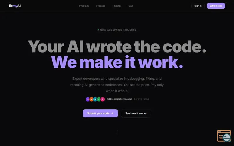 Screenshot of FixMyAI