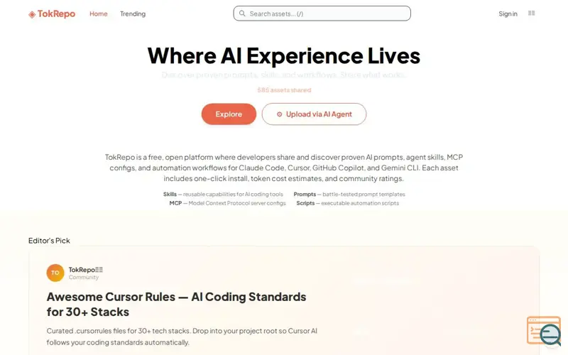 Screenshot of TokRepo