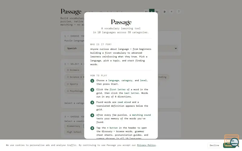 Screenshot of Passage