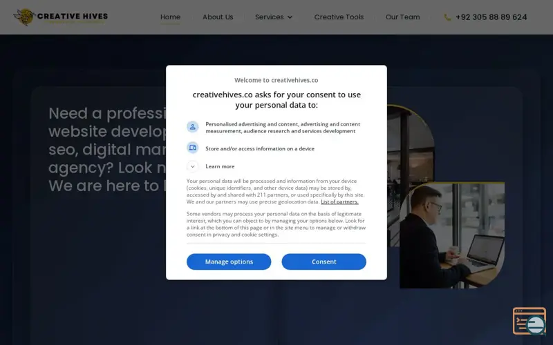 Screenshot of Creative Hives