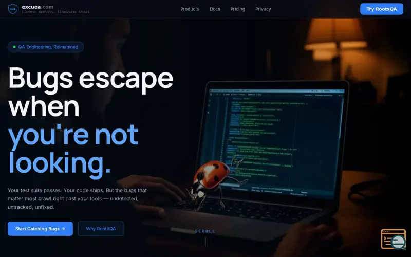 Screenshot of excuea