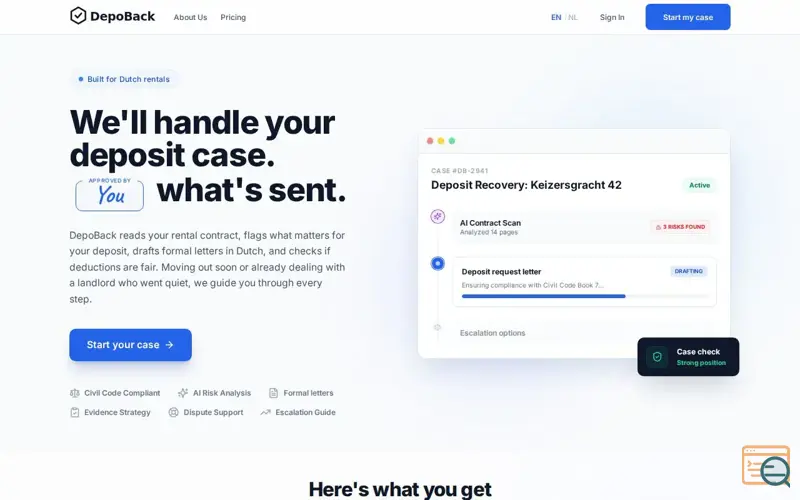 Screenshot of DepoBack