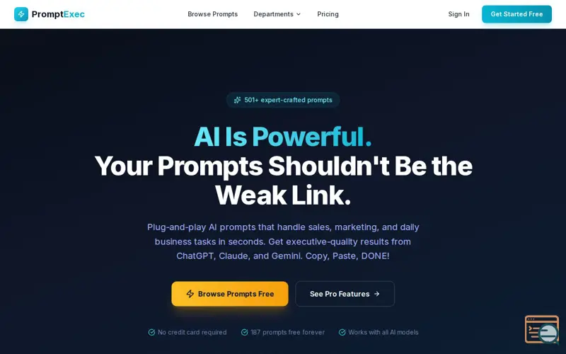 Screenshot of PromptExec