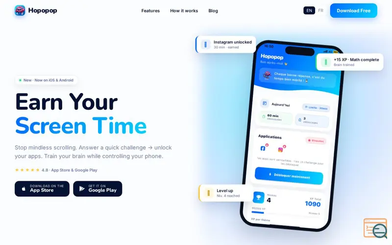 Screenshot of Hopopop - Earn Your Scroll
