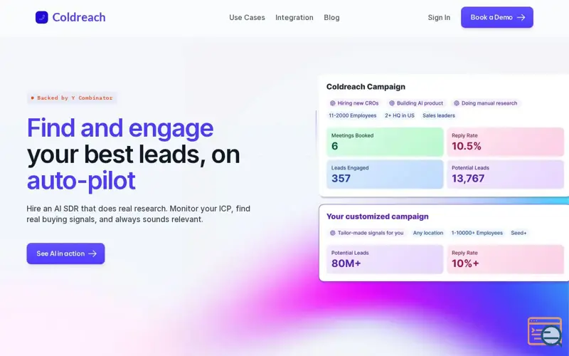 Screenshot of Coldreach