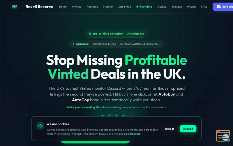 Screenshot of Resell Reserve