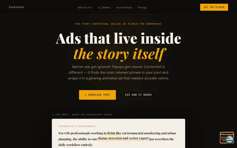 Screenshot of Contextual Advertising for WordPress