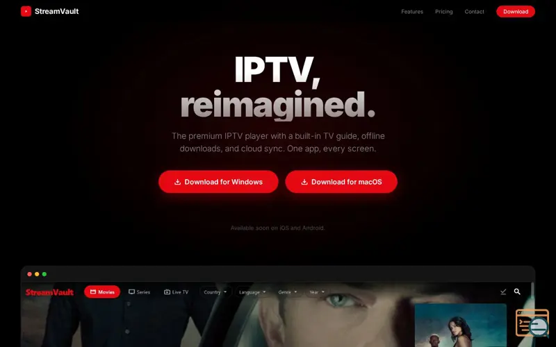 Screenshot of StreamVault