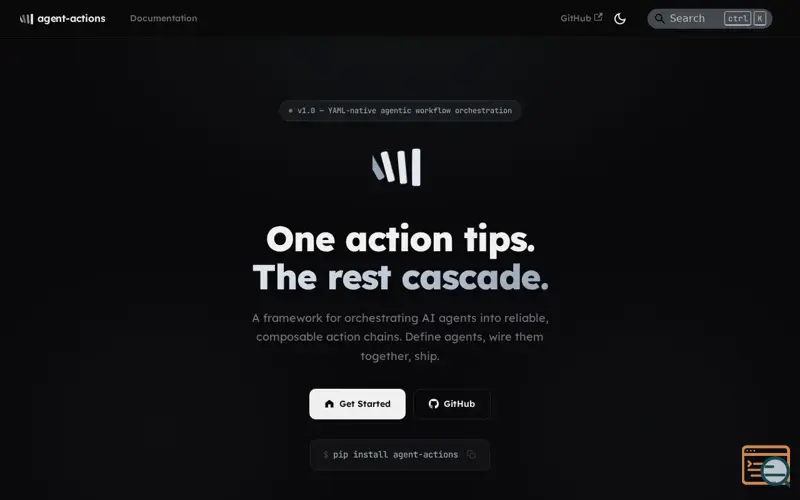 Screenshot of Agent Actions