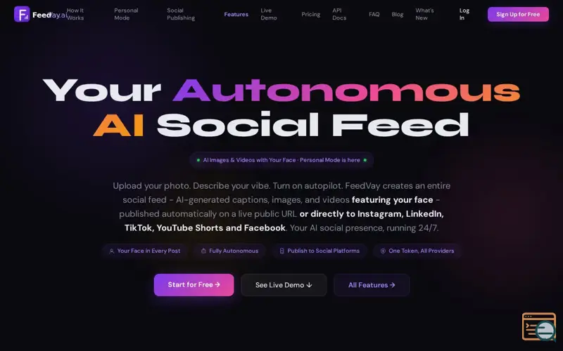 Screenshot of FeedVay