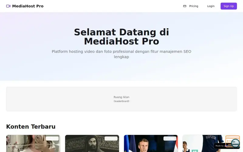 Screenshot of MediaHost Pro