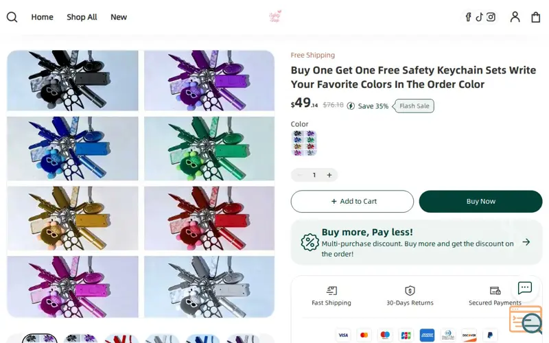 Screenshot of Self Defense keychain by Safety Shop