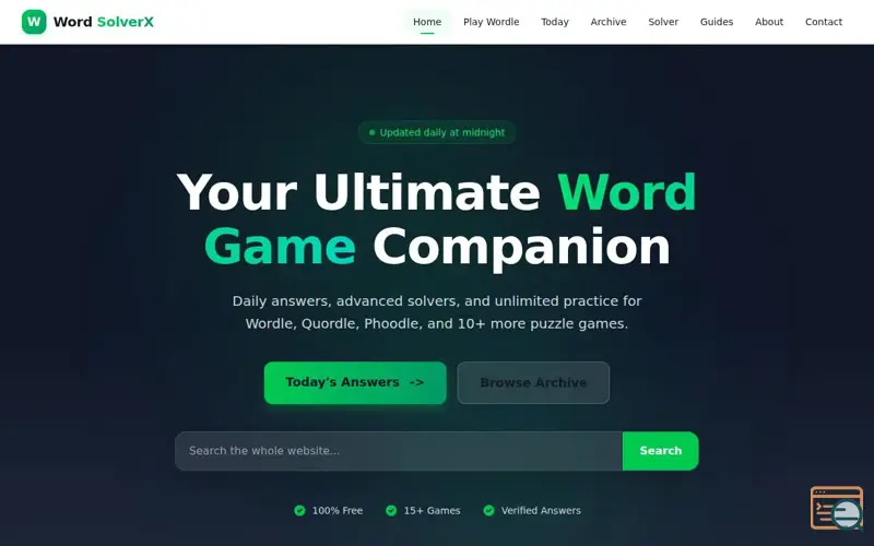 Screenshot of WordSolverX