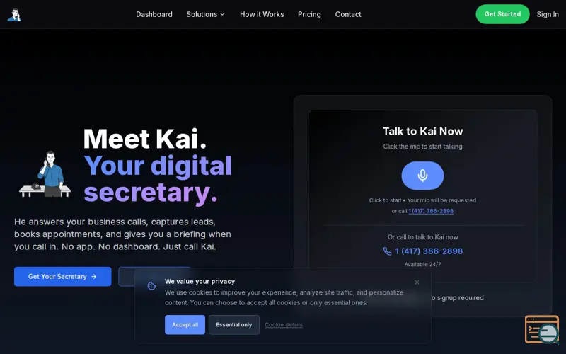 Screenshot of KaiCalls