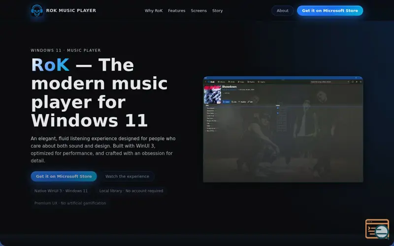 Screenshot of RoK music player