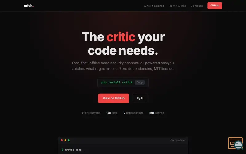 Screenshot of Critik