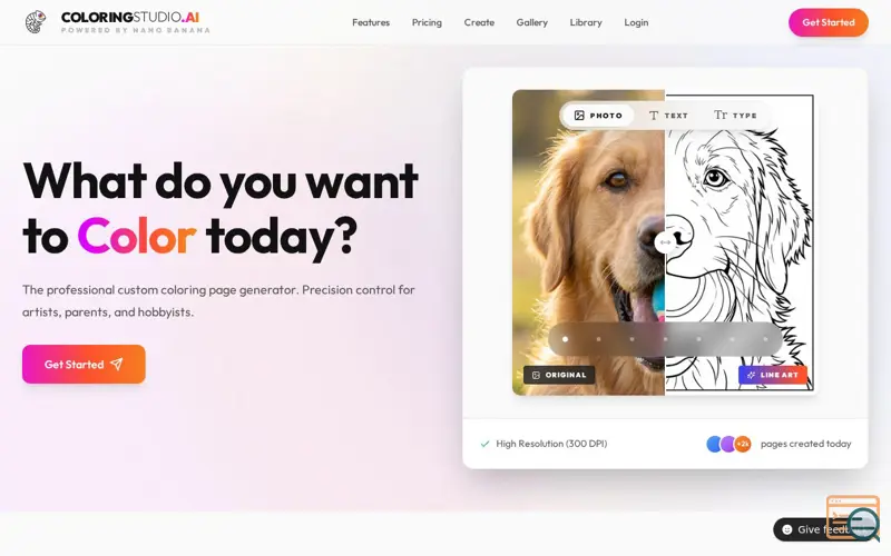 Screenshot of ColoringStudio.ai