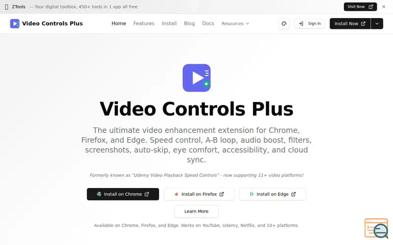 Screenshot of Video Controls Plus