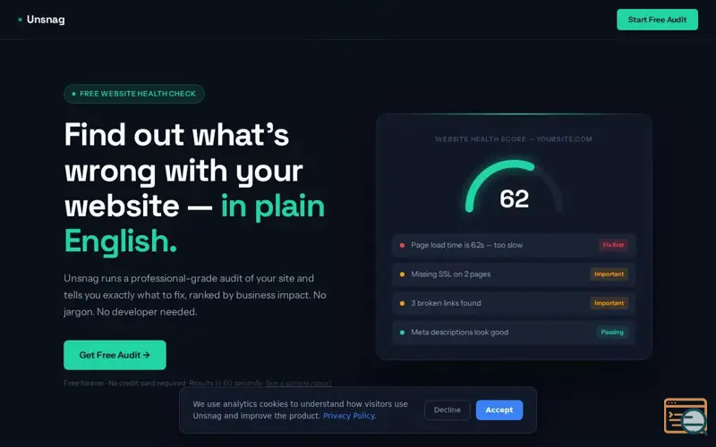 Screenshot of Unsnag