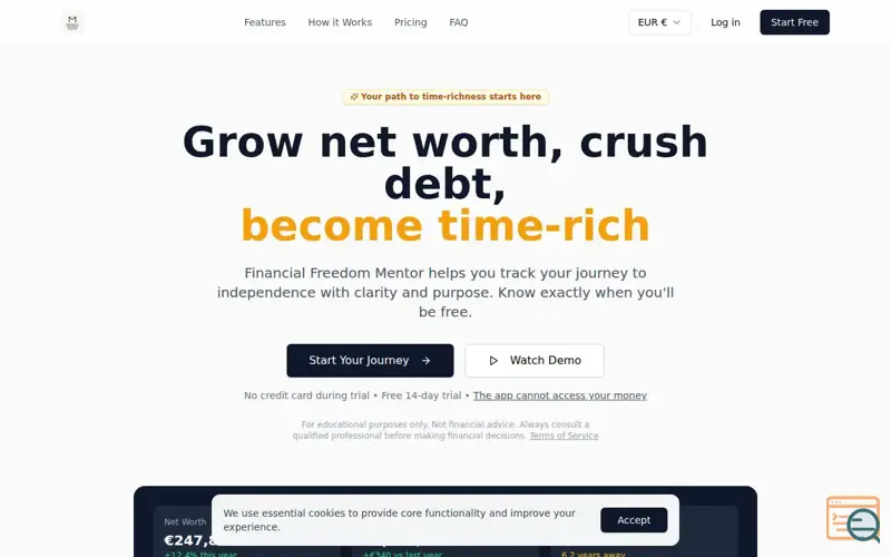 Screenshot of Financial Freedom Mentor