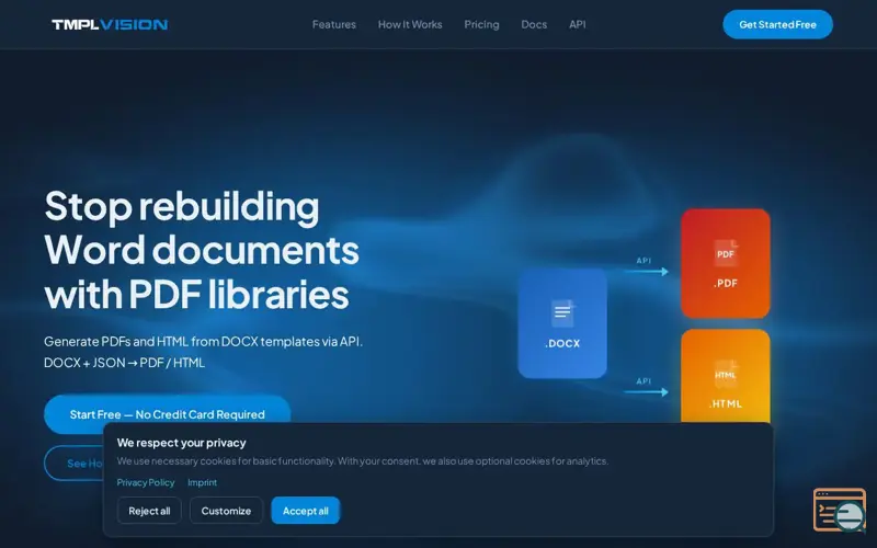 Screenshot of TmplVision