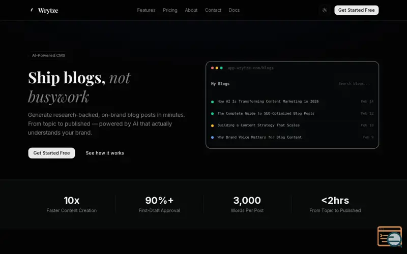 Screenshot of Wrytze