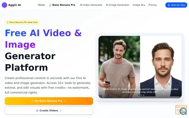 Screenshot of Aggiii-AI Video&Image Generator 