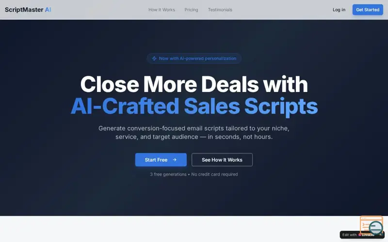 Screenshot of ScriptMaster AI